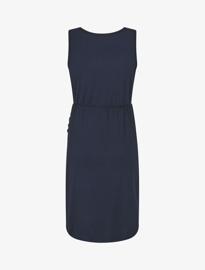 Robe mi-longue à buste ajouré - Marine - 2