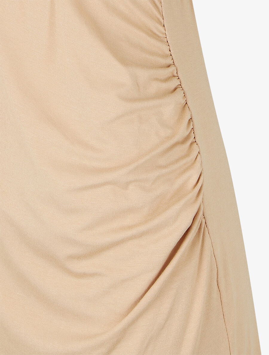 Robe mi-longue à buste ajouré - Beige - 3