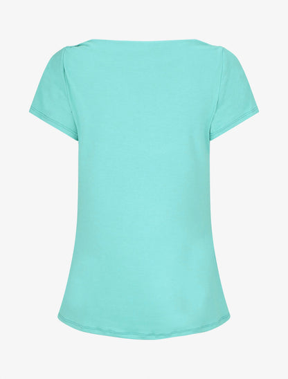 Top uni à manches courtes - Turquoise - 2