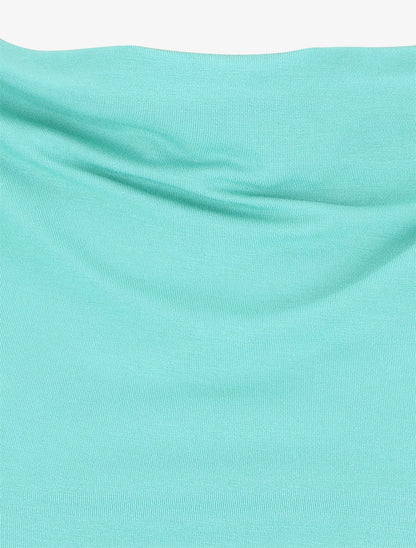 Top uni à manches courtes - Turquoise - 3