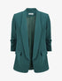 Blazer uni à manches froncées - Vert sapin - 5