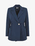 Blazer mi-long élastiqué et boutonné - Marine - 4
