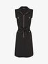 Robe mi-longue sans manches ajustée à zip - Noir - 1