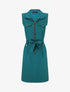 Robe mi-longue sans manches ajustée à zip - Bleu canard - 1
