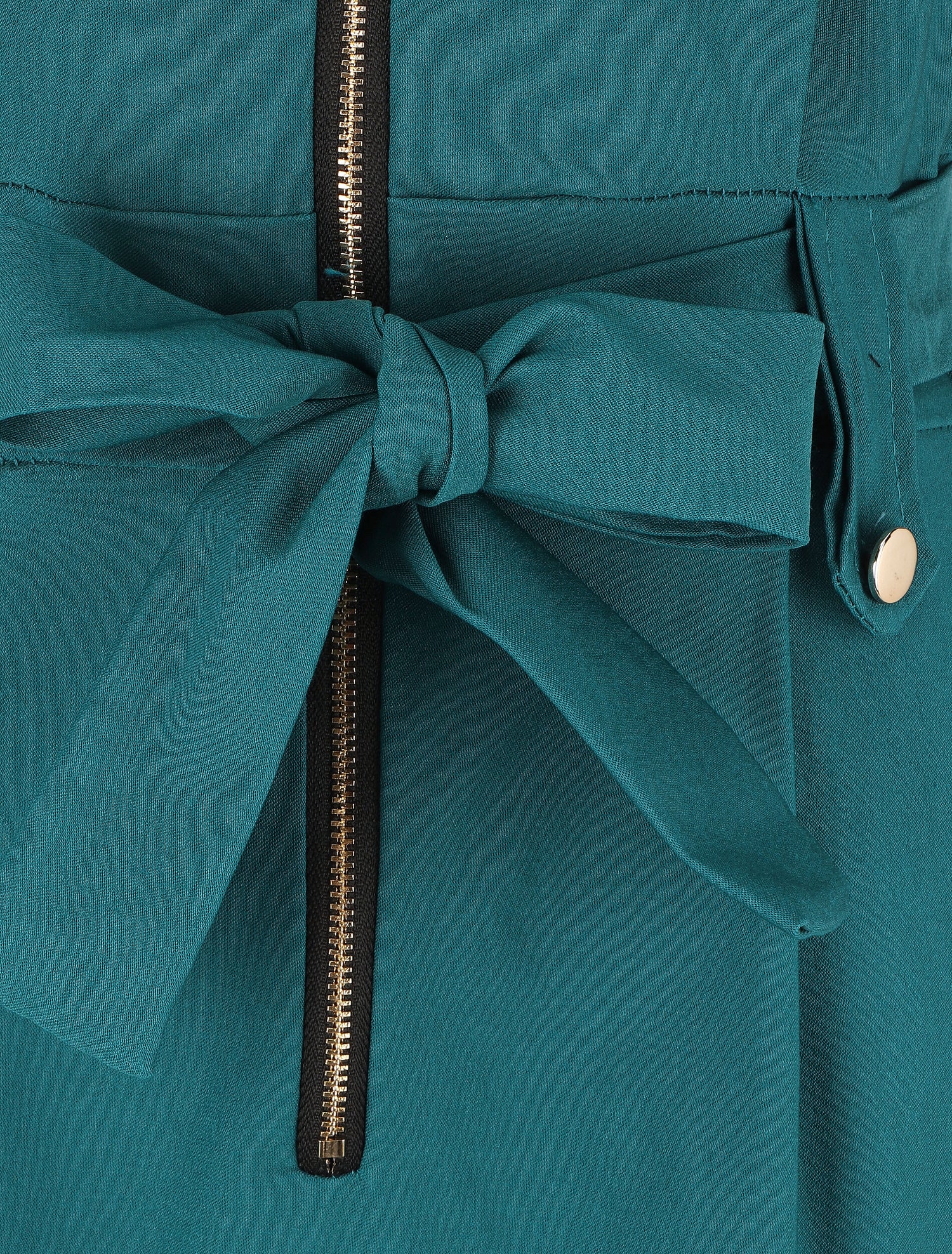 Robe mi-longue sans manches ajustée à zip - Bleu canard - 3