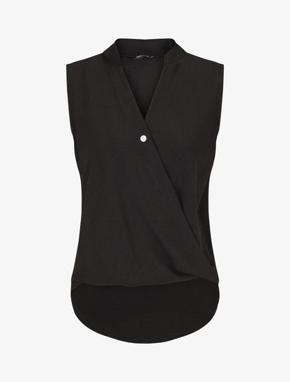Top sans manches droit cache-coeur - Noir - 1