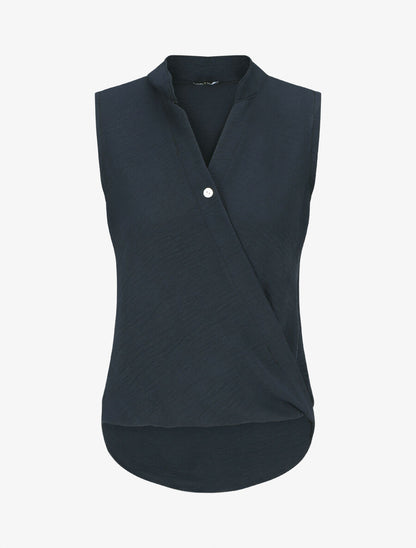 Top sans manches droit cache-coeur - Marine - 1