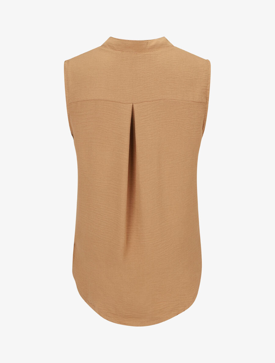 Top sans manches droit cache-coeur - Camel - 2