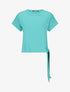 Top manches courtes à noeud - Turquoise - 1