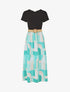 Robe bicolore imprimé graphique - Vert - 4