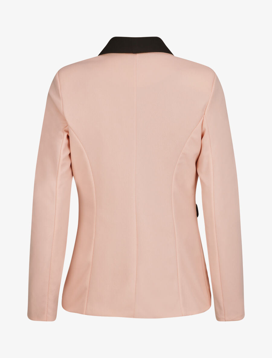 Blazer slim à col et poches contrastants - Rose pâle - 2