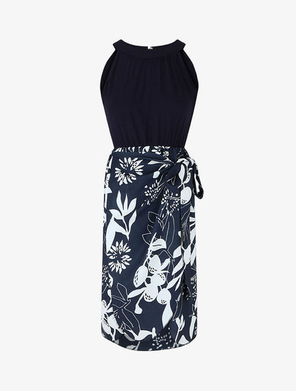 Robe longue à col américain - Bleu - 1