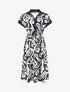 Robe chemise motif graphique manches courtes - Marine - 1