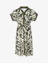 Robe chemise motif graphique manches courtes - Kaki - 1