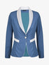Blazer slim à col et poches contrastants - Bleu - 1