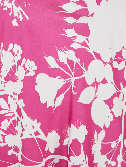 Caraco satiné imprimé fleuri - Fuchsia - 3