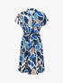 Robe longue élastiquée imprimé abstrait - Bleu - 1