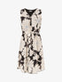Robe mi-longue imprimé fleuri - Noir - 5