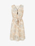 Robe mi-longue imprimé fleuri - Beige - 1