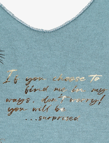 Pull à message floqué - Vert d&