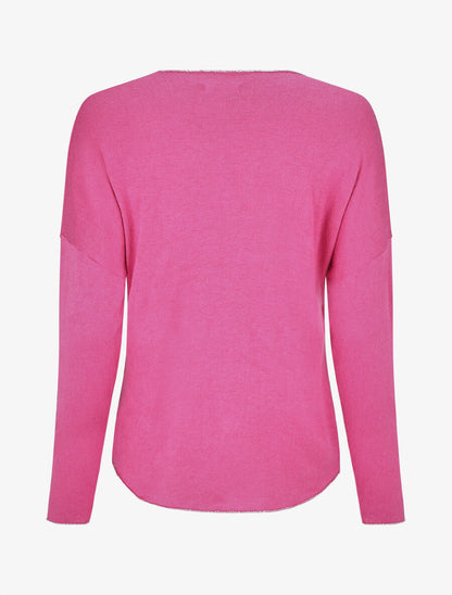 Pull à message floqué - Fushia - 2