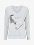 Pull à message floqué - Gris - 1