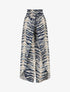 Pantalon imprimé animal fendu - Bleu - 1