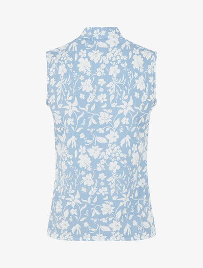 Top sans manches imprimé fleuri - Bleu - 2
