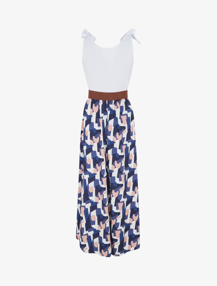 Robe bi-colore à imprimé graphique - Marine - 2