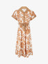 Robe longue élastiquée à imprimé floral - Beige - 1