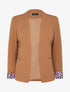 Veste ajustée à manches à revers imprimé fleuri - Camel - 4