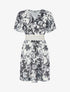 Robe mi-longue à détail irisé et bande large - Noir - 1