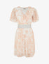 Robe mi-longue à détail irisé et bande large - Rose saumon - 4