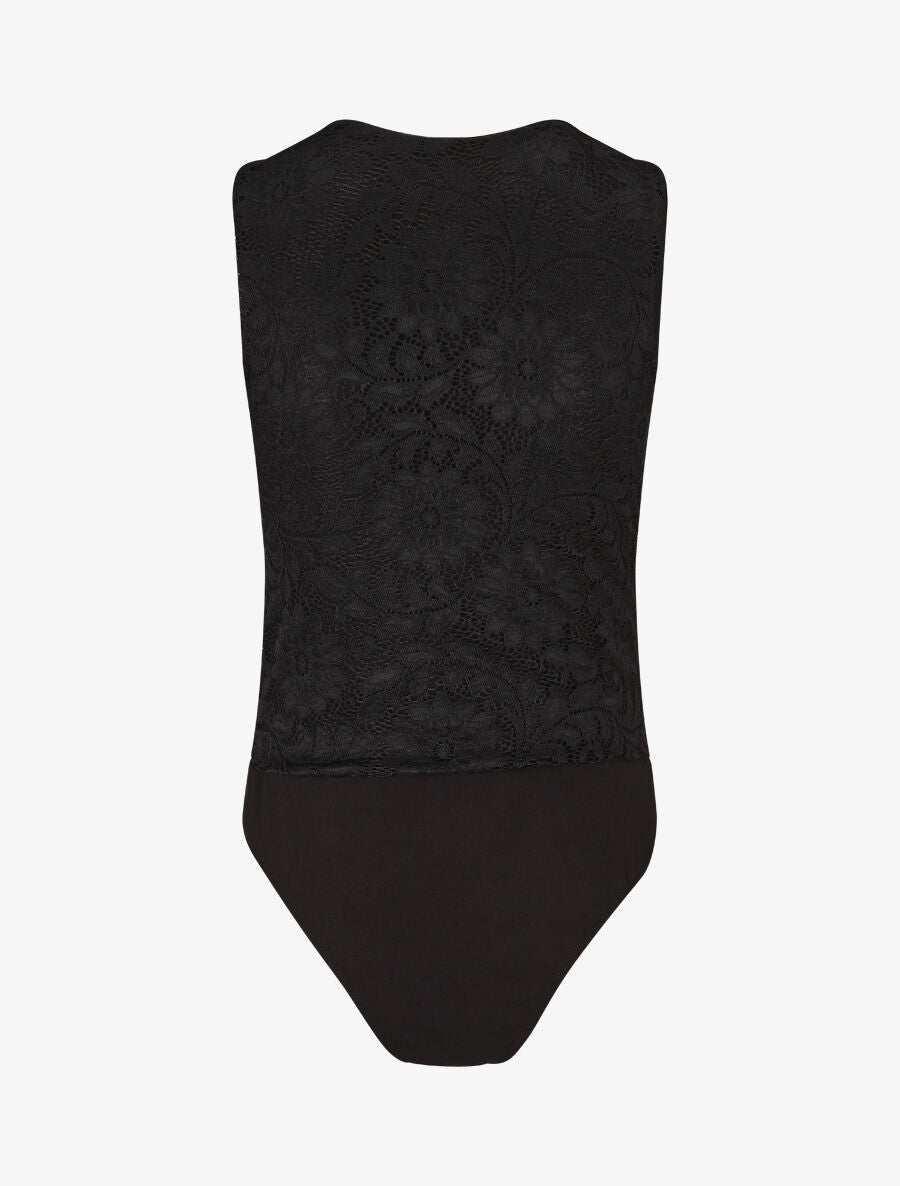 Body sans manches en dentelle - Noir - 2