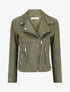 Veste en suédine à zip décoratif - Kaki - 4