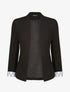 Blazer slim uni à revers imprimé graphique - Noir - 4