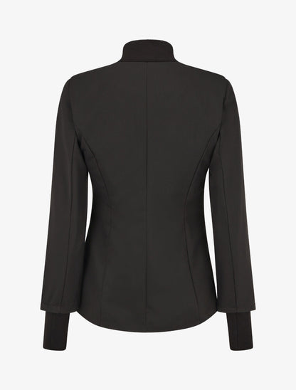Veste boutonnée à bords côtelés - Noir - 2
