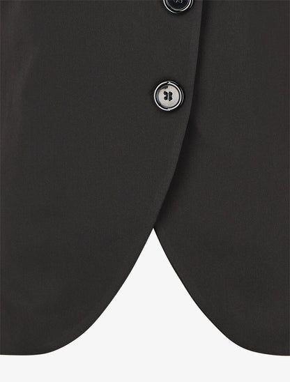 Veste boutonnée à bords côtelés - Noir - 3