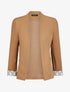 Blazer slim uni à revers imprimé graphique - Camel - 1