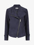 Veste en suédine à fermeture zippée - Marine - 1