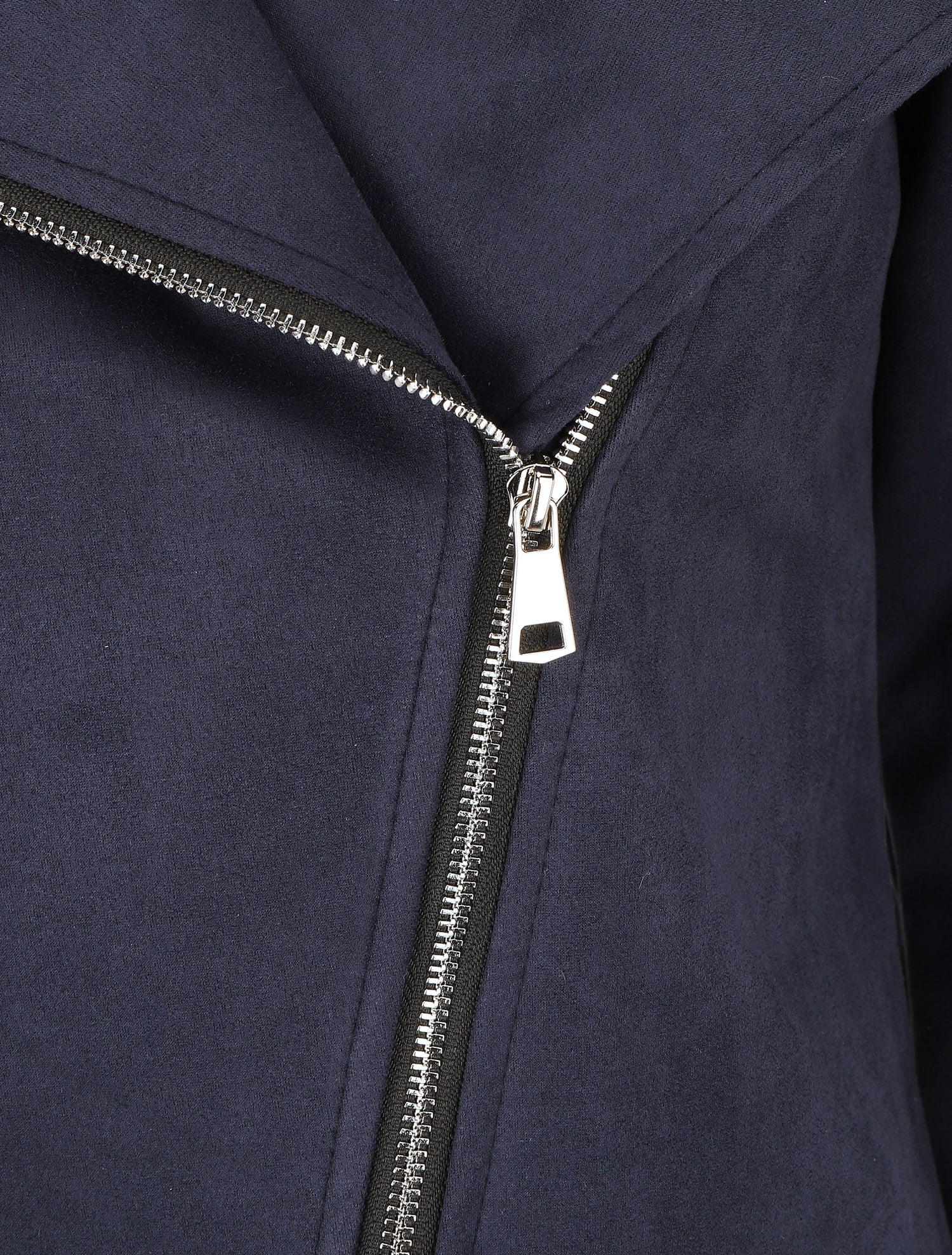Veste en suédine à fermeture zippée - Marine - 3