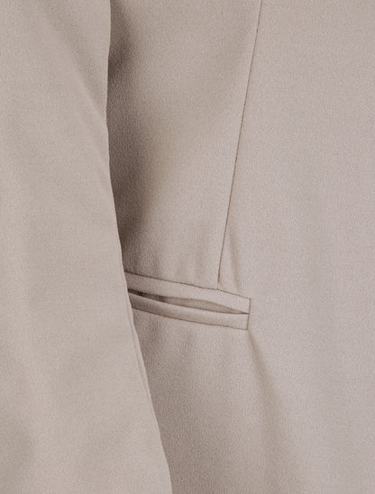 Blazer slim uni à revers imprimé graphique - Gris - 3