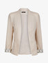 Blazer slim uni à revers imprimé graphique - Beige - 4
