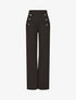 Pantalon uni à boutons décoratifs - Noir - 1