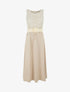Robe longue à buste brodé - Beige - 1
