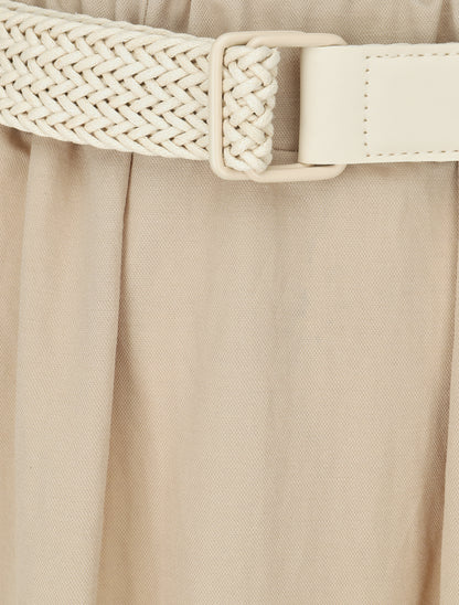 Jupe longue unie droite - Beige - 3