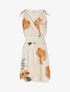 Robe mi-longue sans manches imprimé fleurs abstraites - Beige - 4