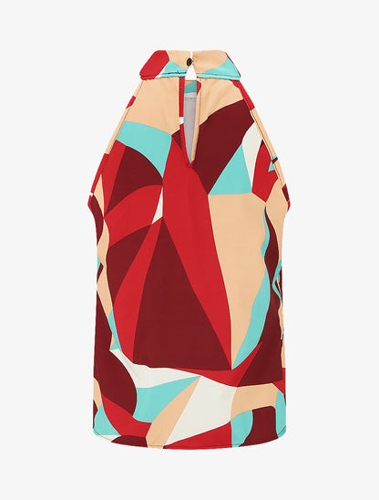 Top sans manches imprimé graphique - Bordeaux - 2