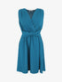 Robe unie élastiquée - Bleu canard - 4