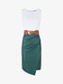 Robe midi bi-matière sans manches - Vert foncé - 1